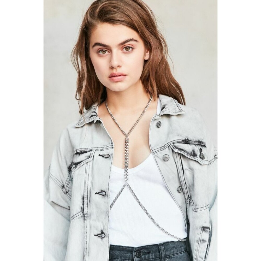Urban Outfitters Women's Mel Body Chain Necklace NWT 50 Silver